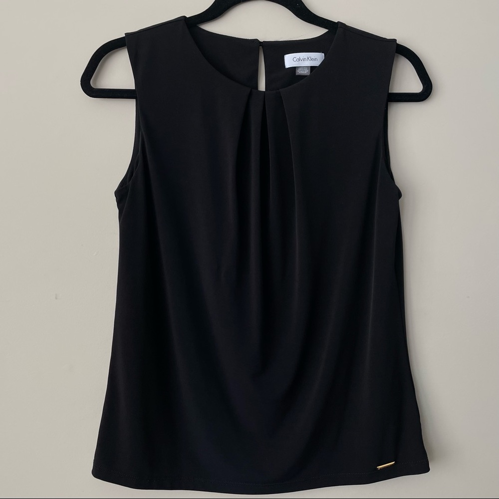 Calvin Klein Pleated Neck Blouse